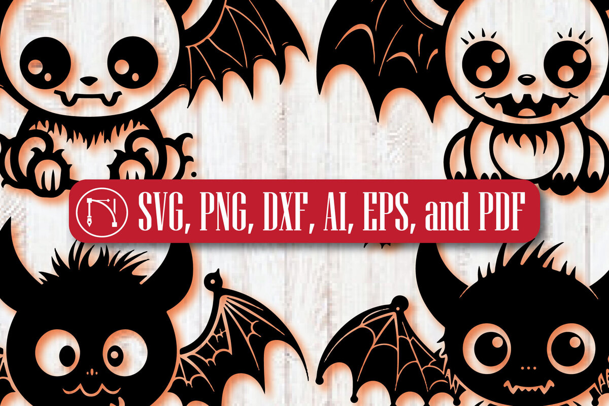 Σετ των 2 Intra απο ξύλο plywood 3mm-4mm πάχος – Πακέτο Paper Cut Boo-tiful Bats Δίασταση  20x20 cm INTRAFABR-81116111