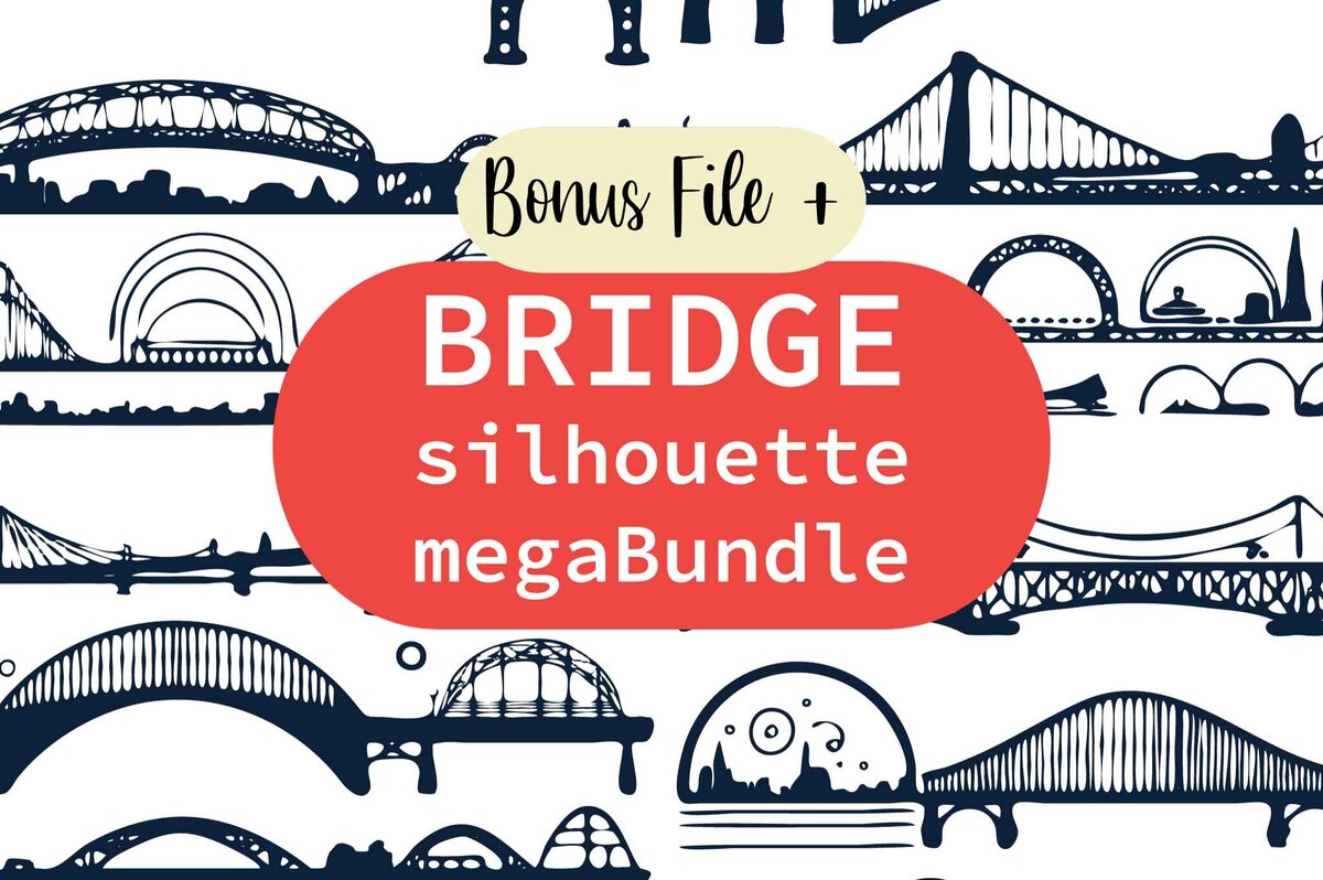 Σετ των 2 Intra απο ξύλο plywood 3mm-4mm πάχος – Paper Cut BRIDGE Silhouette Mega Bundle Δίασταση  20x20 cm INTRAFABR-80585709
