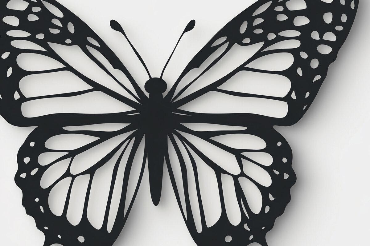 Σετ των 2 Intra απο ξύλο plywood 3mm-4mm πάχος – Paper Cut Butterfly Δίασταση  20x20 cm INTRAFABR-108171425