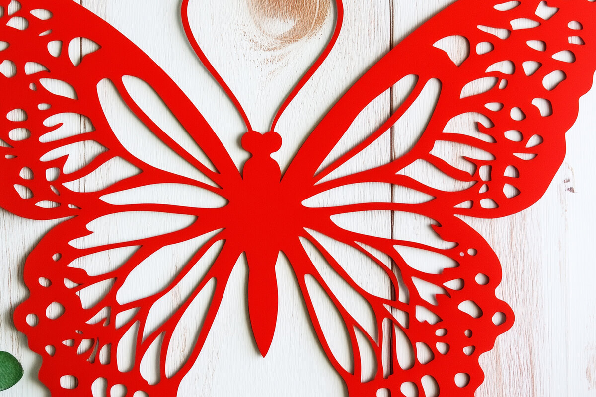 Σετ των 2 Intra απο ξύλο plywood 3mm-4mm πάχος – Paper Cut Butterfly Δίασταση  20x20 cm INTRAFABR-113911052
