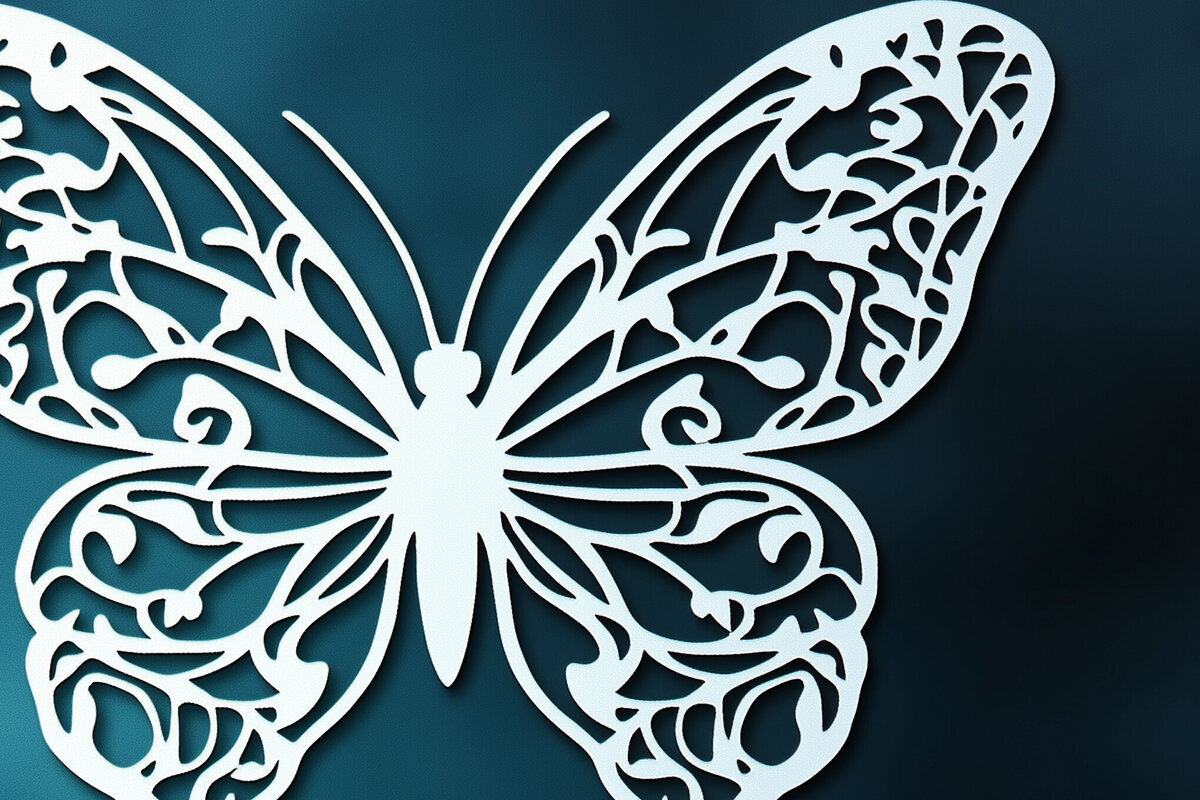 Σετ των 2 Intra απο ξύλο plywood 3mm-4mm πάχος – Paper Cut Butterfly Δίασταση  20x20 cm INTRAFABR-113920157
