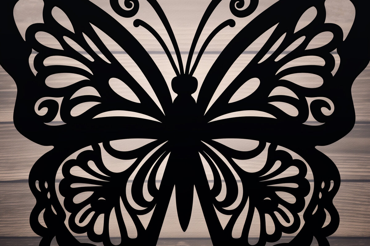 Σετ των 2 Intra απο ξύλο plywood 3mm-4mm πάχος – Paper Cut Butterfly Δίασταση  20x20 cm INTRAFABR-90438502