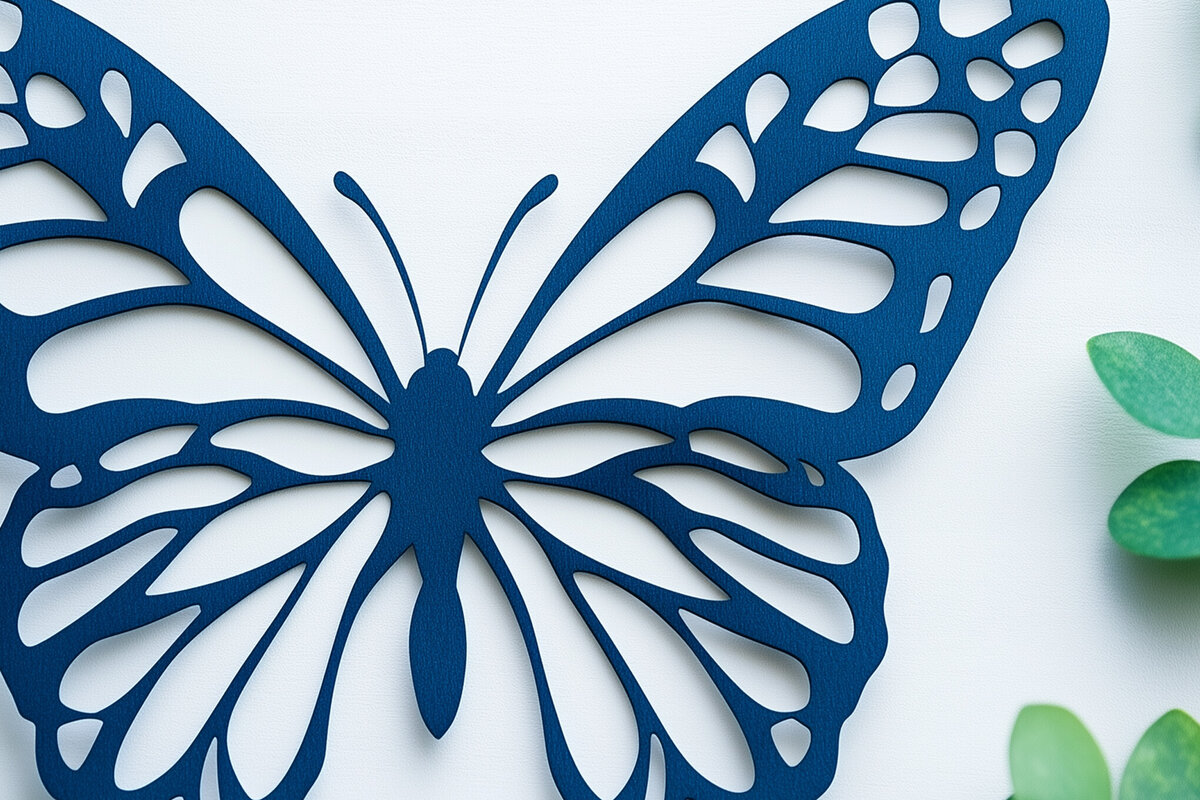 Σετ των 2 Intra απο ξύλο plywood 3mm-4mm πάχος – Paper Cut Butterfly Δίασταση  20x20 cm INTRAFABR-114380829