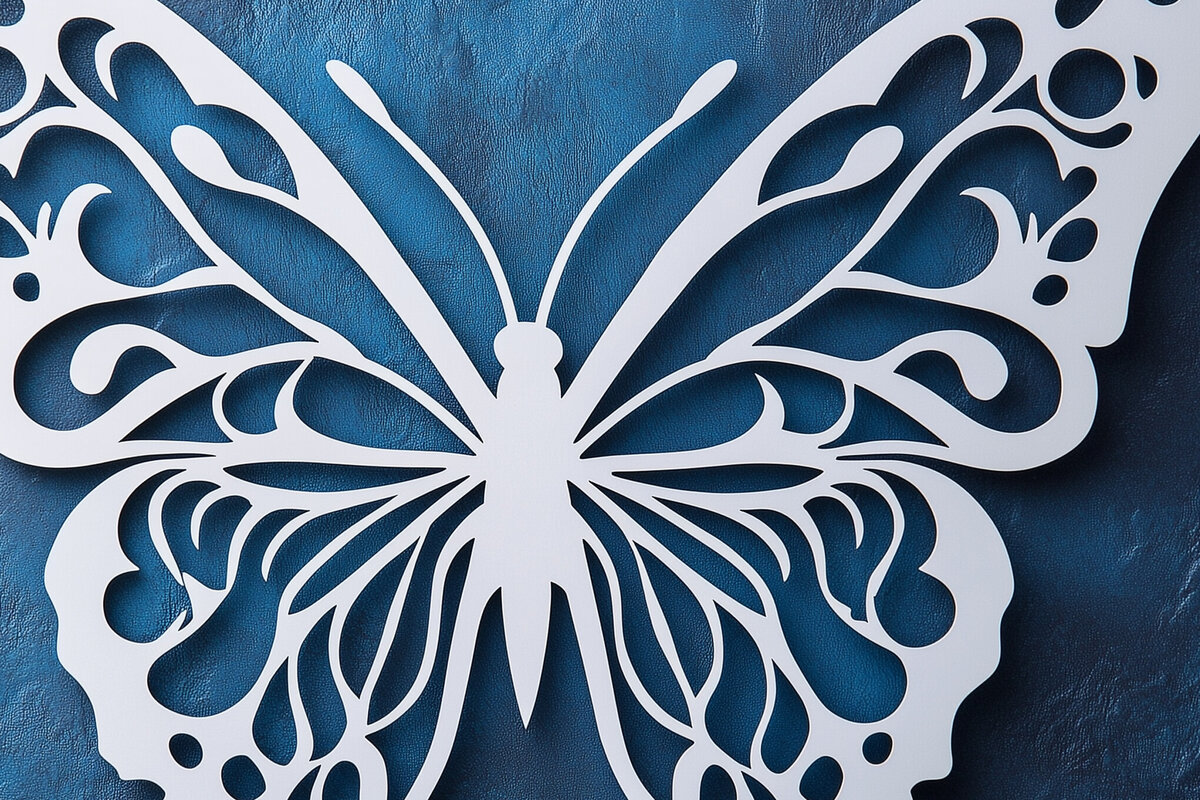 Σετ των 2 Intra απο ξύλο plywood 3mm-4mm πάχος – Paper Cut Butterfly Δίασταση  20x20 cm INTRAFABR-114381320