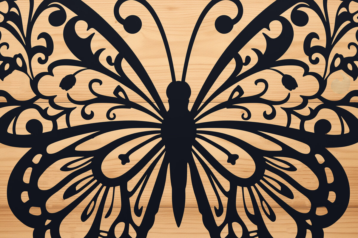 Σετ των 2 Intra απο ξύλο plywood 3mm-4mm πάχος – Paper Cut Butterfly Δίασταση  20x20 cm INTRAFABR-90439897
