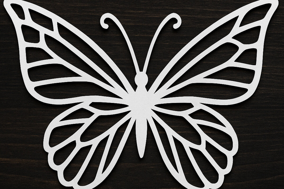 Σετ των 2 Intra απο ξύλο plywood 3mm-4mm πάχος – Paper Cut Butterfly Δίασταση  20x20 cm INTRAFABR-121717236