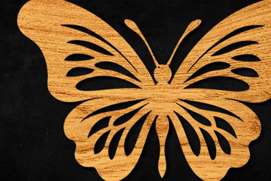 Σετ των 2 Intra απο ξύλο plywood 3mm-4mm πάχος – Paper Cut Butterfly Δίασταση  20x20 cm INTRAFABR-99896428