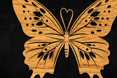 Σετ των 2 Intra απο ξύλο plywood 3mm-4mm πάχος – Paper Cut Butterfly Δίασταση  20x20 cm INTRAFABR-99896566