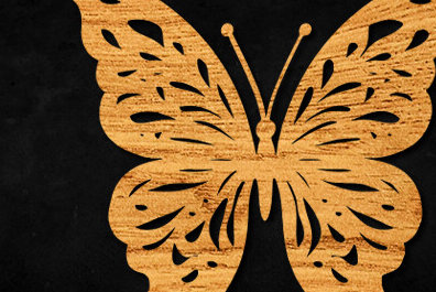 Σετ των 2 Intra απο ξύλο plywood 3mm-4mm πάχος – Paper Cut Butterfly Δίασταση  20x20 cm INTRAFABR-99896709