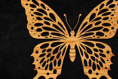 Σετ των 2 Intra απο ξύλο plywood 3mm-4mm πάχος – Paper Cut Butterfly Δίασταση  20x20 cm INTRAFABR-99896812