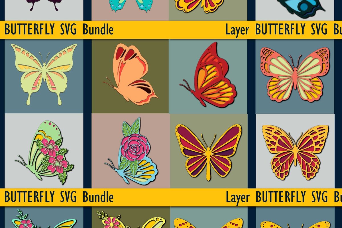 Σετ των 2 Intra απο ξύλο plywood 3mm-4mm πάχος – Πακέτο Mega Butterfly με κομμένο χαρτί Δίασταση  20x20 cm INTRAFABR-74261636