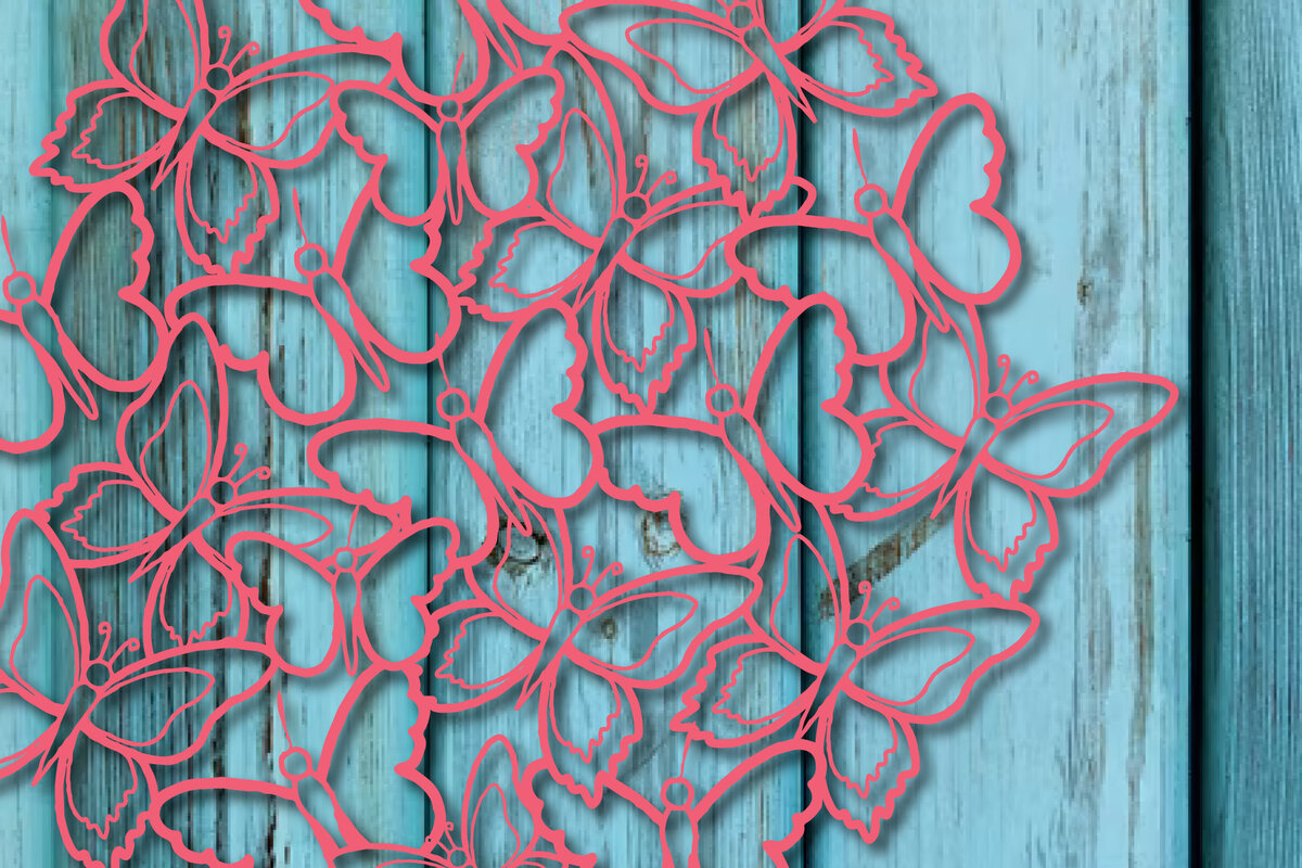 Σετ των 2 Intra απο ξύλο plywood 3mm-4mm πάχος – Χάρτινο στεφάνι πεταλούδας Δίασταση  20x20 cm INTRAFABR-25958757