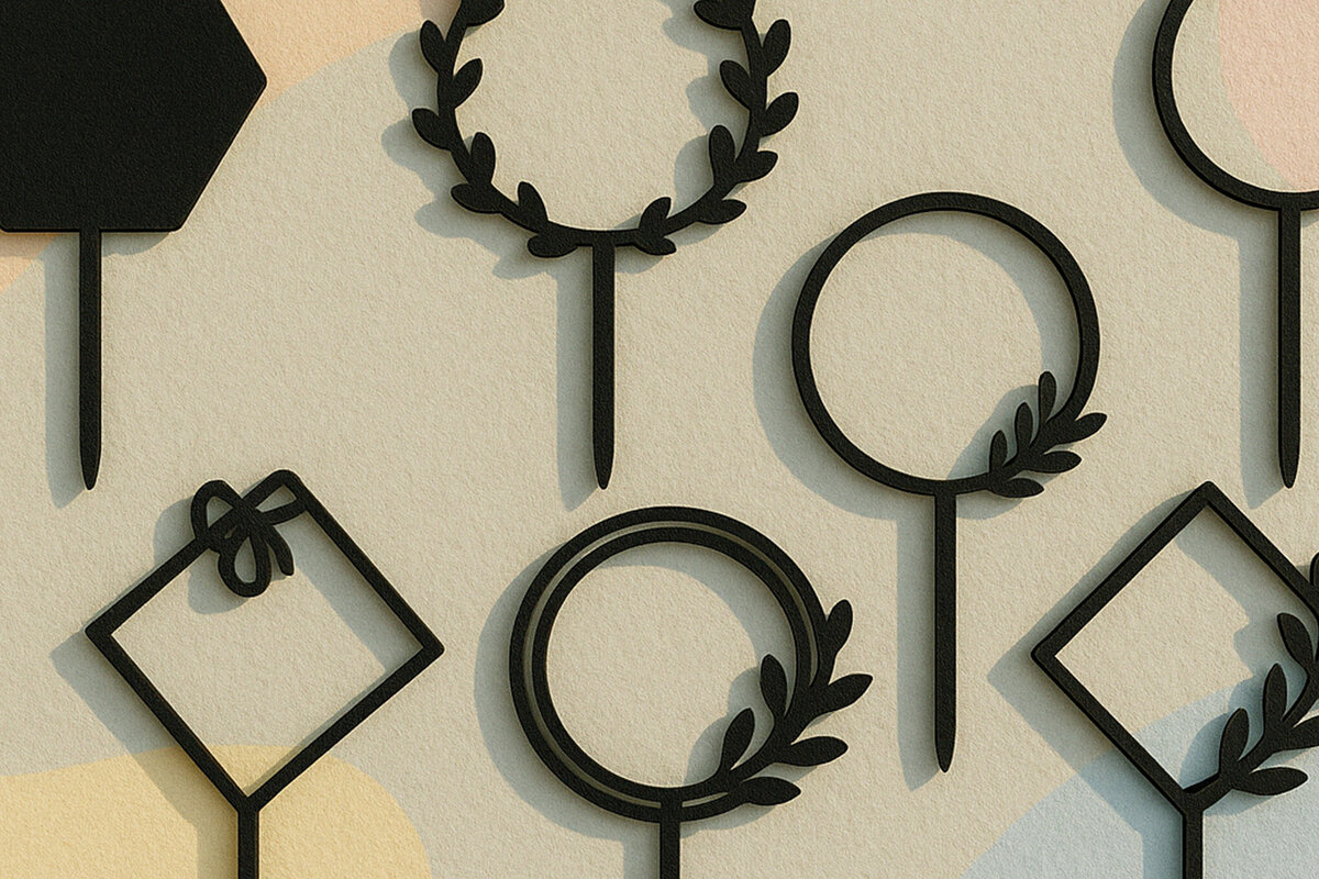 Σετ των 2 Intra απο ξύλο plywood 3mm-4mm πάχος – Paper Cut Cake Topper Δίασταση  20x20 cm INTRAFABR-119962394