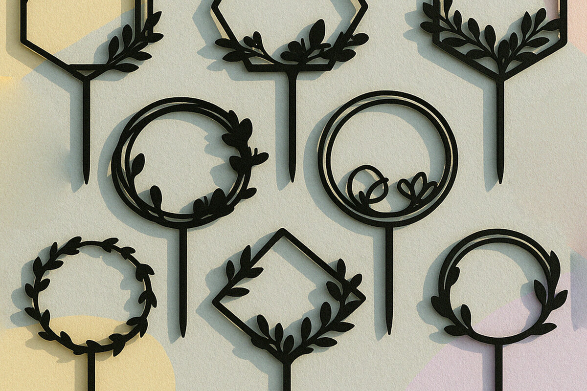 Σετ των 2 Intra απο ξύλο plywood 3mm-4mm πάχος – Paper Cut Cake Topper Δίασταση  20x20 cm INTRAFABR-119962920