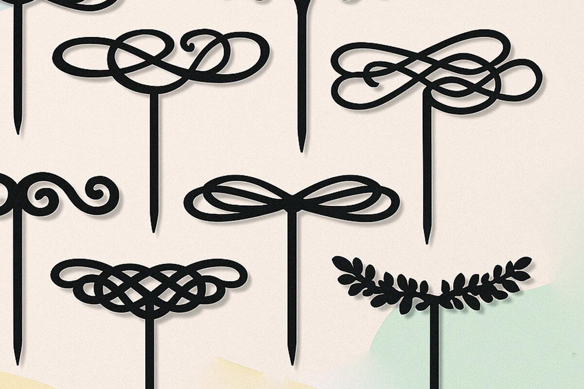 Σετ των 2 Intra απο ξύλο plywood 3mm-4mm πάχος – Paper Cut Cake Topper Δίασταση  20x20 cm INTRAFABR-119960779