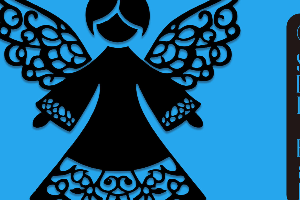 Σετ των 2 Intra απο ξύλο plywood 3mm-4mm πάχος – Paper Cut Christmas Angel Δίασταση  20x20 cm INTRAFABR-111061263