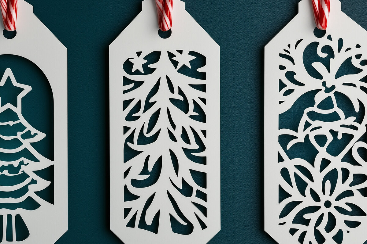 Σετ των 2 Intra απο ξύλο plywood 3mm-4mm πάχος – Χριστουγεννιάτικος σελιδοδείκτης σε χαρτί Δίασταση  20x20 cm INTRAFABR-107340558