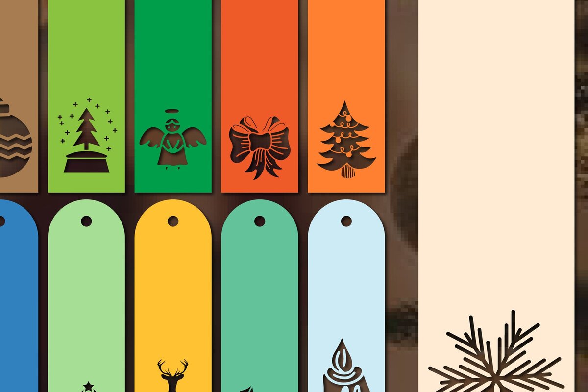 Σετ των 2 Intra απο ξύλο plywood 3mm-4mm πάχος – Πακέτο Χριστουγεννιάτικου σελιδοδείκτη χαρτιού κοπής Δίασταση  20x20 cm INTRAFABR-36844883