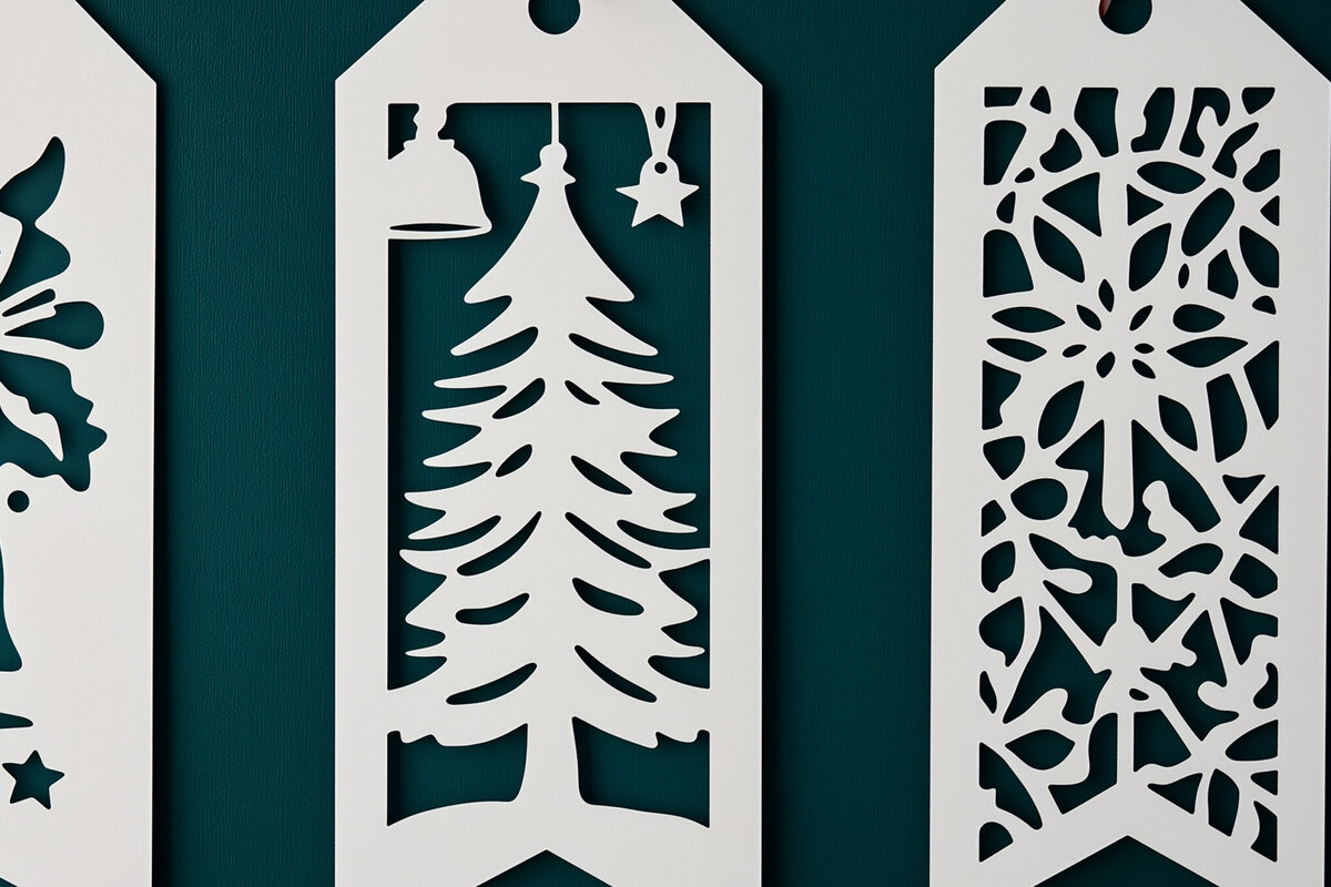 Σετ των 2 Intra απο ξύλο plywood 3mm-4mm πάχος – Χριστουγεννιάτικος σελιδοδείκτης σε χαρτί Cut Fil Δίασταση  20x20 cm INTRAFABR-107315723