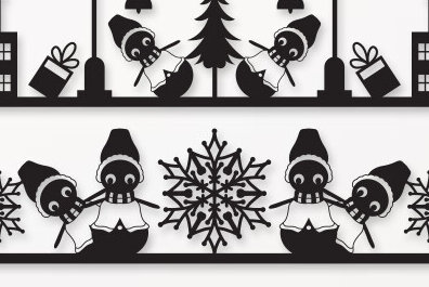 Σετ των 2 Intra απο ξύλο plywood 3mm-4mm πάχος – Χαρτί κοπής Χριστουγεννιάτικου περιγράμματος Δίασταση  20x20 cm INTRAFABR-81426488