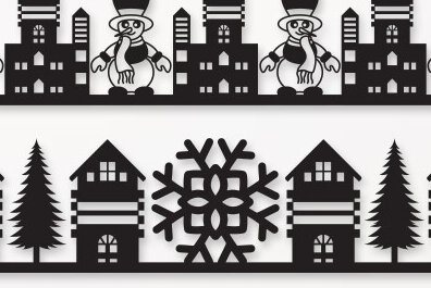 Σετ των 2 Intra απο ξύλο plywood 3mm-4mm πάχος – Χαρτί κοπής Χριστουγεννιάτικου περιγράμματος Δίασταση  20x20 cm INTRAFABR-81426496