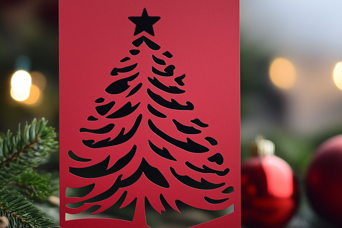 Σετ των 2 Intra απο ξύλο plywood 3mm-4mm πάχος – Κοπή χαρτιού Χριστουγεννιάτικη κάρτα Δίασταση  20x20 cm INTRAFABR-106720790