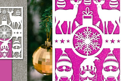 Σετ των 2 Intra απο ξύλο plywood 3mm-4mm πάχος –  Χριστουγεννιάτικης Κάρτας με χαρτί. Δίασταση  20x20 cm INTRAFABR-76736991