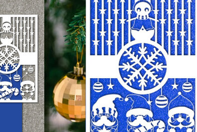 Σετ των 2 Intra απο ξύλο plywood 3mm-4mm πάχος –  Χριστουγεννιάτικης Κάρτας με χαρτί. Δίασταση  20x20 cm INTRAFABR-76737002