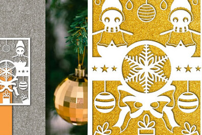 Σετ των 2 Intra απο ξύλο plywood 3mm-4mm πάχος –  Χριστουγεννιάτικης Κάρτας με χαρτί. Δίασταση  20x20 cm INTRAFABR-76736969