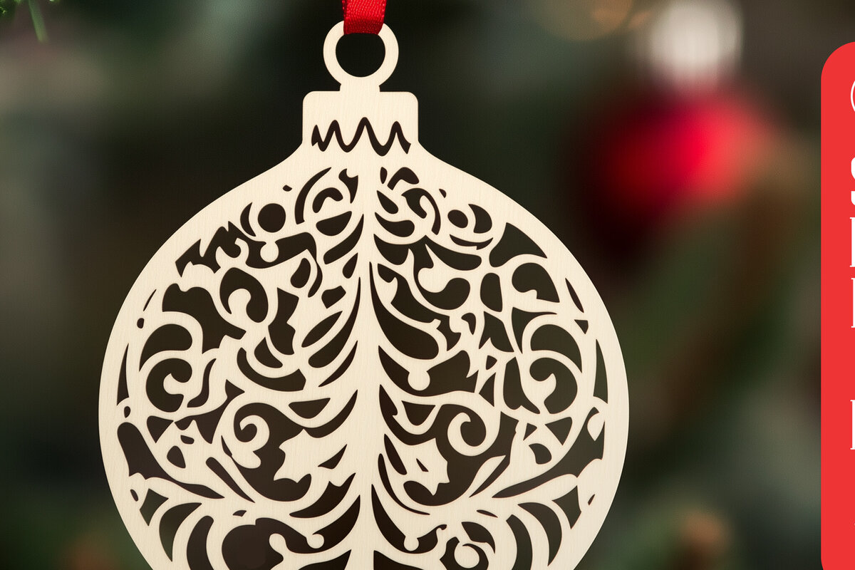 Σετ των 2 Intra απο ξύλο plywood 3mm-4mm πάχος – Χριστουγεννιάτικη διακόσμηση με χαρτί Δίασταση  20x20 cm INTRAFABR-104736643