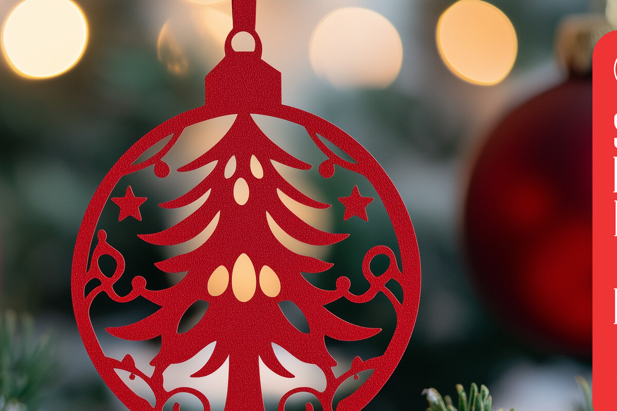 Σετ των 2 Intra απο ξύλο plywood 3mm-4mm πάχος – Χριστουγεννιάτικη διακόσμηση με χαρτί Δίασταση  20x20 cm INTRAFABR-104737005