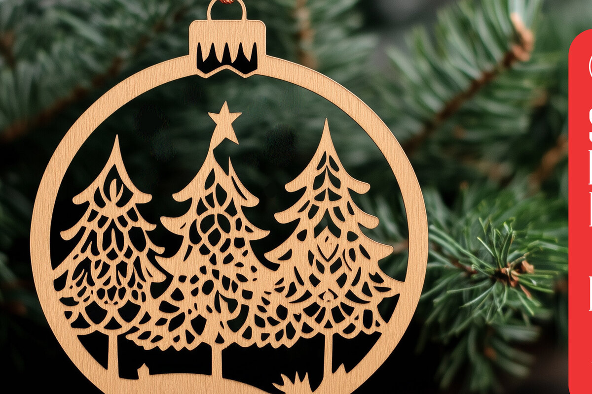 Σετ των 2 Intra απο ξύλο plywood 3mm-4mm πάχος – Χριστουγεννιάτικη διακόσμηση με χαρτί Δίασταση  20x20 cm INTRAFABR-104743833