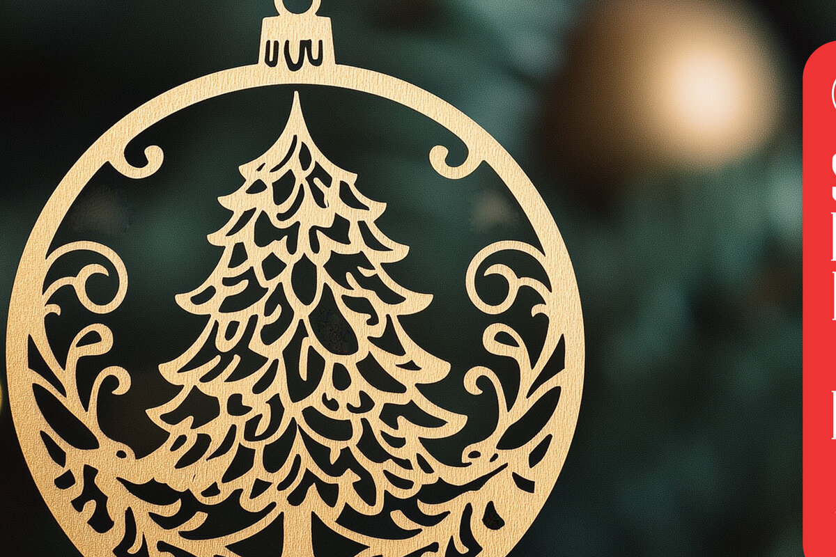 Σετ των 2 Intra απο ξύλο plywood 3mm-4mm πάχος – Χριστουγεννιάτικη διακόσμηση με χαρτί Δίασταση  20x20 cm INTRAFABR-104730682