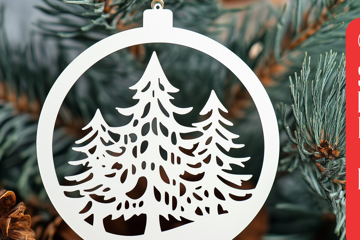 Σετ των 2 Intra απο ξύλο plywood 3mm-4mm πάχος – Χριστουγεννιάτικη διακόσμηση με χαρτί Δίασταση  20x20 cm INTRAFABR-104736188