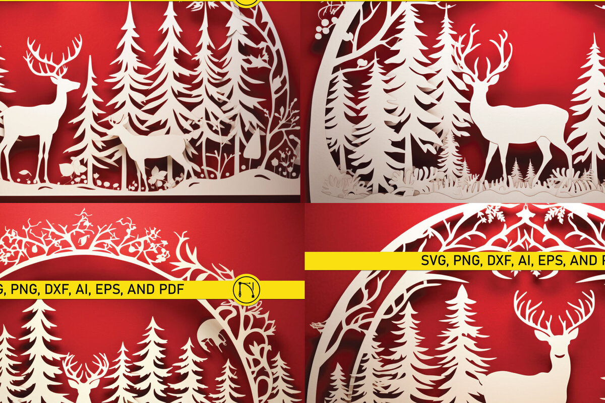 Σετ των 2 Intra απο ξύλο plywood 3mm-4mm πάχος – Δέσμη Χριστουγεννιάτικης Διακόσμησης Χαρτιού Δίασταση  20x20 cm INTRAFABR-81754613