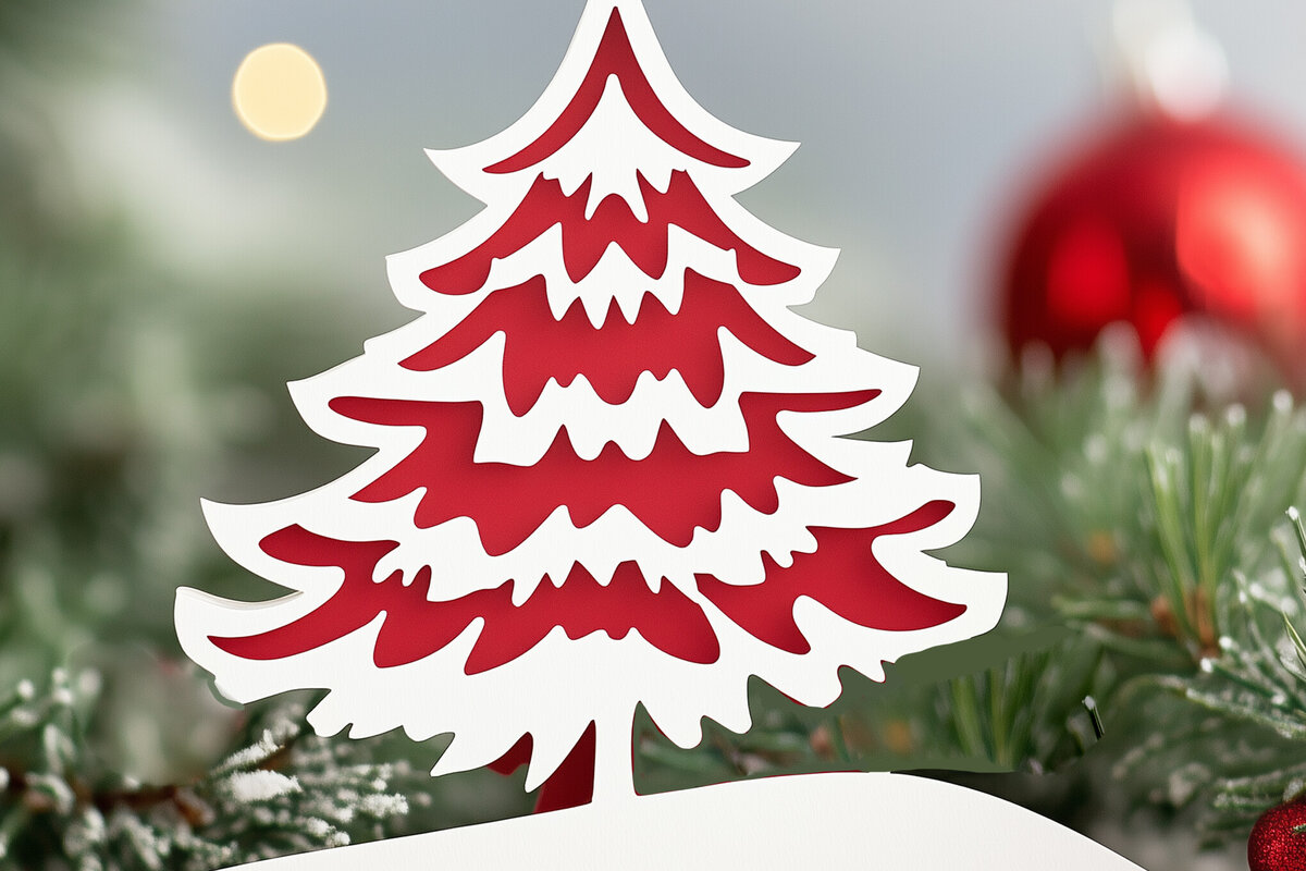 Σετ των 2 Intra απο ξύλο plywood 3mm-4mm πάχος – Κοπή χαρτιού Χριστουγεννιάτικη διακόσμηση Δίασταση  20x20 cm INTRAFABR-106781048