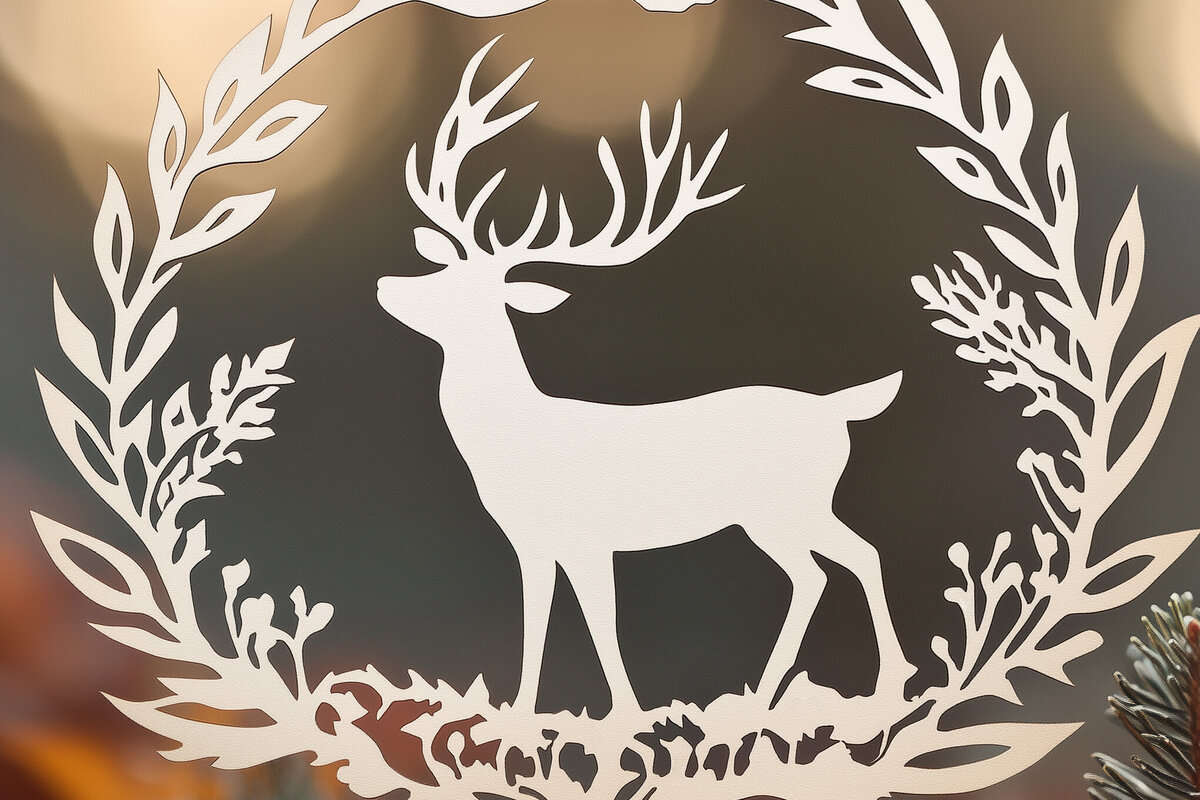 Σετ των 2 Intra απο ξύλο plywood 3mm-4mm πάχος – Κοπή χαρτιού Χριστουγεννιάτικη διακόσμηση Δίασταση  20x20 cm INTRAFABR-106781373