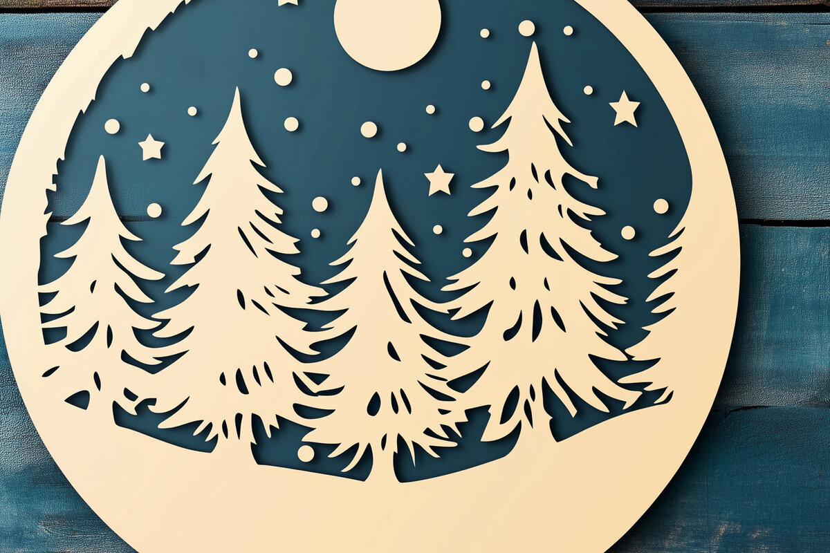 Σετ των 2 Intra απο ξύλο plywood 3mm-4mm πάχος – Κοπή χαρτιού Χριστουγεννιάτικη διακόσμηση Δίασταση  20x20 cm INTRAFABR-106797824