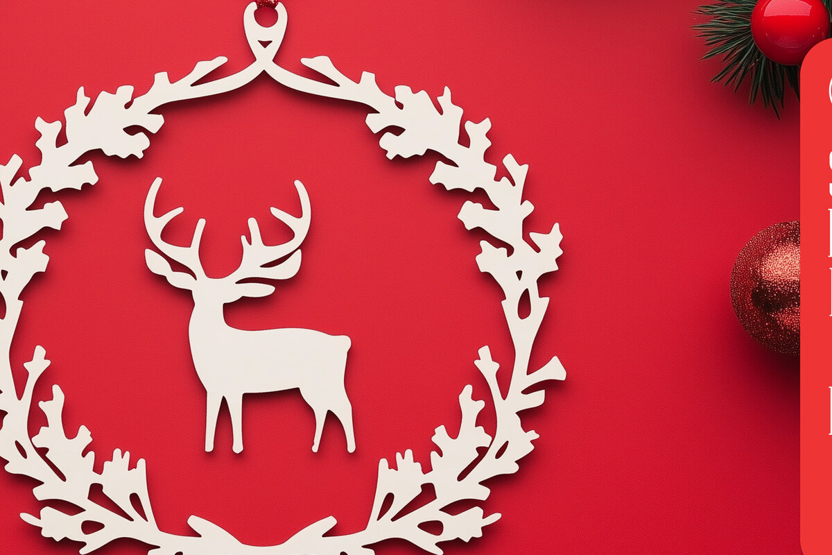 Σετ των 2 Intra απο ξύλο plywood 3mm-4mm πάχος – Κοπή χαρτιού Χριστουγεννιάτικη διακόσμηση Δίασταση  20x20 cm INTRAFABR-106798127