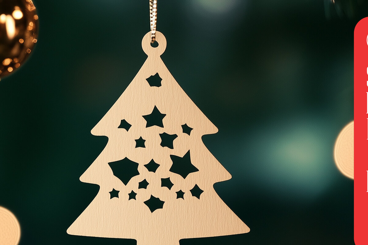 Σετ των 2 Intra απο ξύλο plywood 3mm-4mm πάχος – Κοπή χαρτιού Χριστουγεννιάτικη διακόσμηση Δίασταση  20x20 cm INTRAFABR-106802114