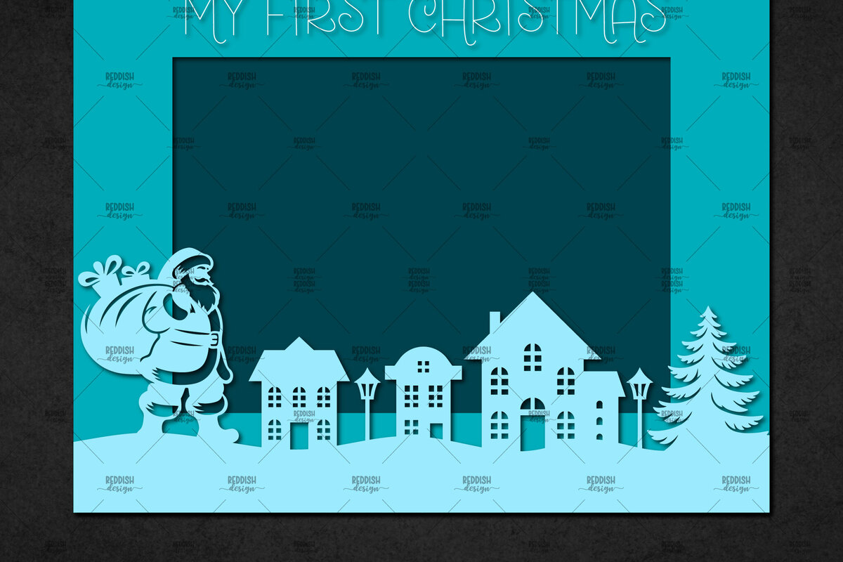 Σετ των 2 Intra απο ξύλο plywood 3mm-4mm πάχος – Χριστουγεννιάτικη κορνίζα με χαρτί, κορνίζα Δίασταση  20x20 cm INTRAFABR-113325329