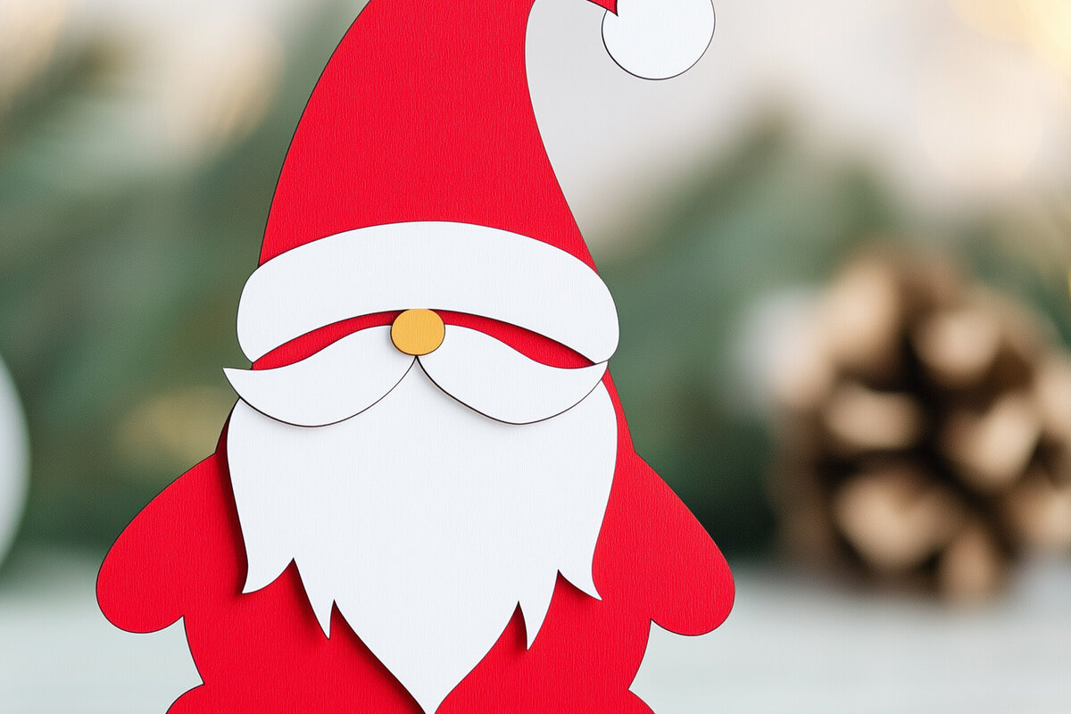 Σετ των 2 Intra απο ξύλο plywood 3mm-4mm πάχος – Αρχείο κοπής Χριστουγεννιάτικου Gnome Cut Paper Δίασταση  20x20 cm INTRAFABR-112279843