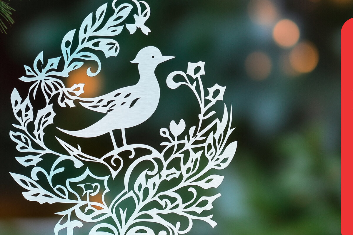 Σετ των 2 Intra απο ξύλο plywood 3mm-4mm πάχος – Χριστουγεννιάτικη κρεμαστή διακόσμηση με χαρτί Δίασταση  20x20 cm INTRAFABR-107247600