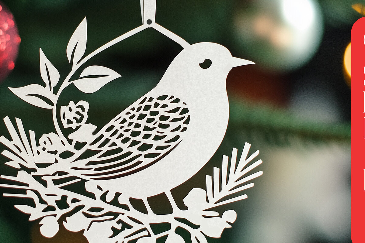 Σετ των 2 Intra απο ξύλο plywood 3mm-4mm πάχος – Χριστουγεννιάτικη κρεμαστή διακόσμηση με χαρτί Δίασταση  20x20 cm INTRAFABR-107157583