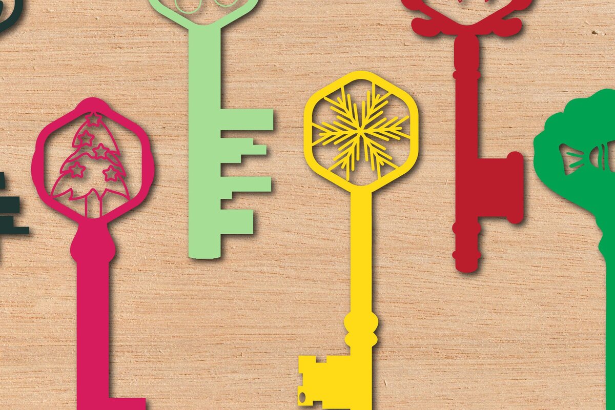 Σετ των 2 Intra απο ξύλο plywood 3mm-4mm πάχος – Πακέτο Χριστουγεννιάτικου κλειδιού κοπής χαρτιού Δίασταση  20x20 cm INTRAFABR-45746239