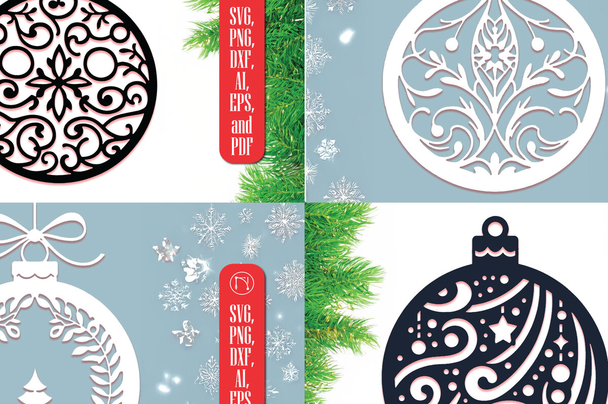 Σετ των 2 Intra απο ξύλο plywood 3mm-4mm πάχος – Πακέτο Χριστουγεννιάτικο στολίδι σε κομμένο χαρτί Δίασταση  20x20 cm INTRAFABR-111146940