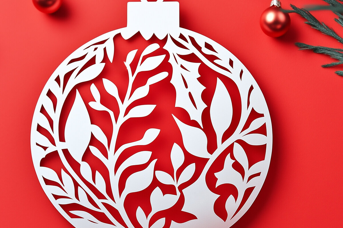 Σετ των 2 Intra απο ξύλο plywood 3mm-4mm πάχος – Χαρτί χριστουγεννιάτικο στολίδι Cut Fil Δίασταση  20x20 cm INTRAFABR-108639908