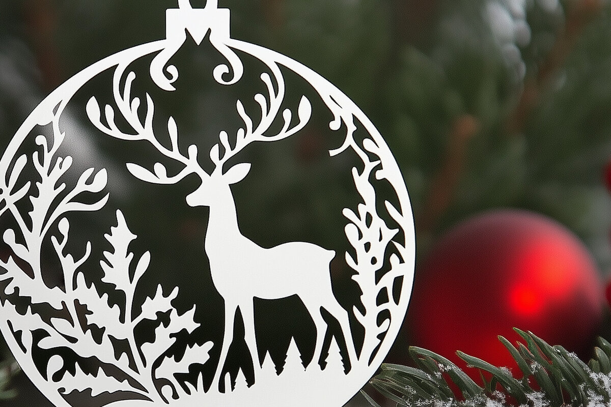 Σετ των 2 Intra απο ξύλο plywood 3mm-4mm πάχος – Χαρτί χριστουγεννιάτικο στολίδι Cut Fil Δίασταση  20x20 cm INTRAFABR-108640576