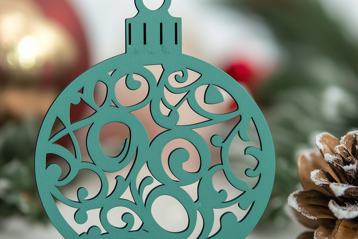 Σετ των 2 Intra απο ξύλο plywood 3mm-4mm πάχος – Χαρτί χριστουγεννιάτικο στολίδι Cut Fil Δίασταση  20x20 cm INTRAFABR-108636353