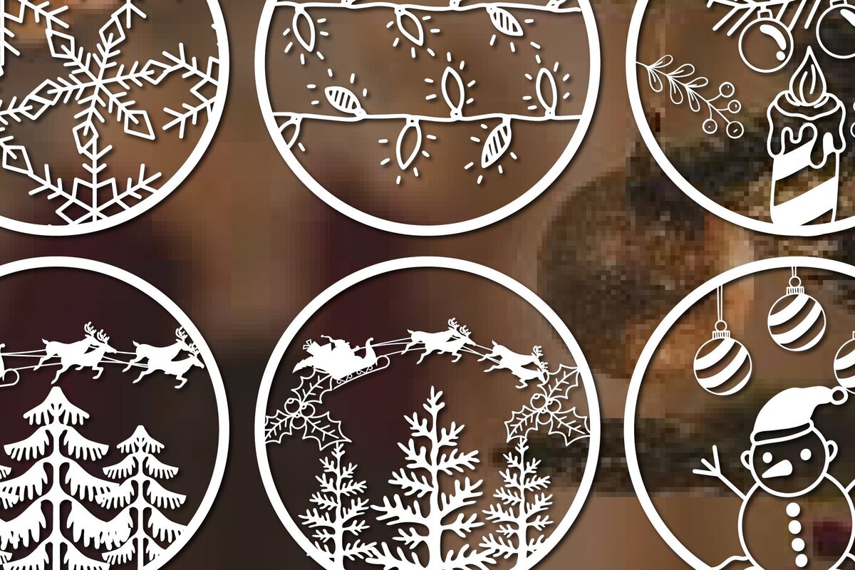 Σετ των 2 Intra απο ξύλο plywood 3mm-4mm πάχος – Δέσμη Χριστουγεννιάτικα στολίδια κομμένα χαρτί Δίασταση  20x20 cm INTRAFABR-36540279